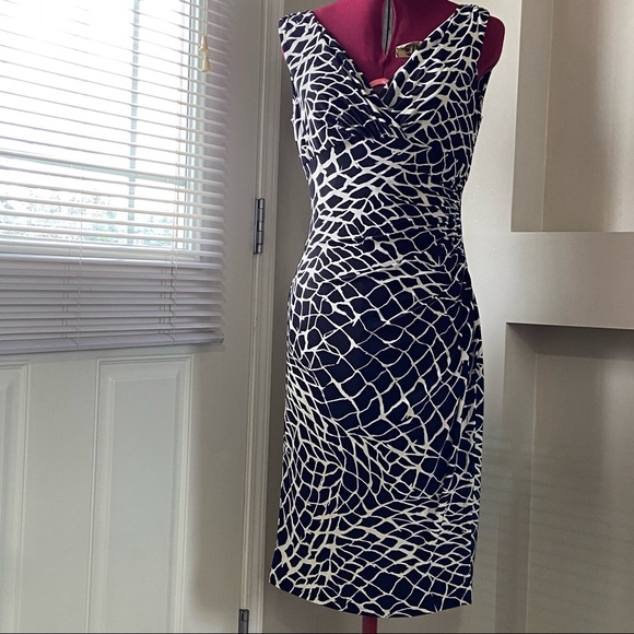 Lauren Ralph Lauren Dresses & Skirts - Lauren Ralph Lauren women sleeveless wrap style black & white dress. Size6. Used
